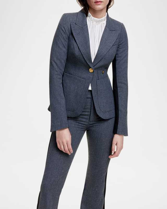 Patch Pocket Tux Stripe Blazer
